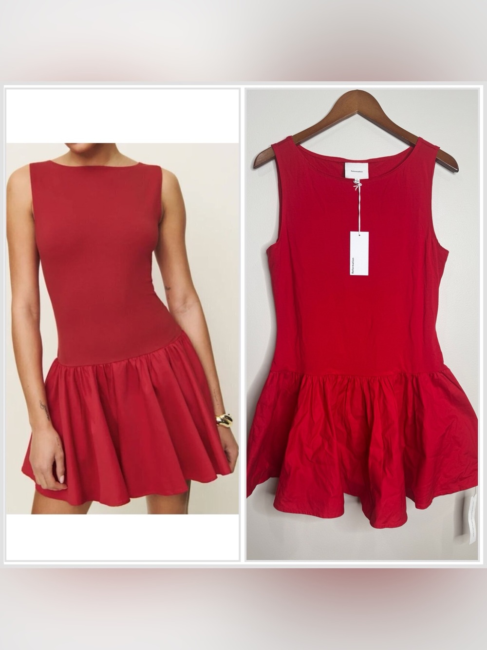 Reformation Red Sleeveless Mini Dress
